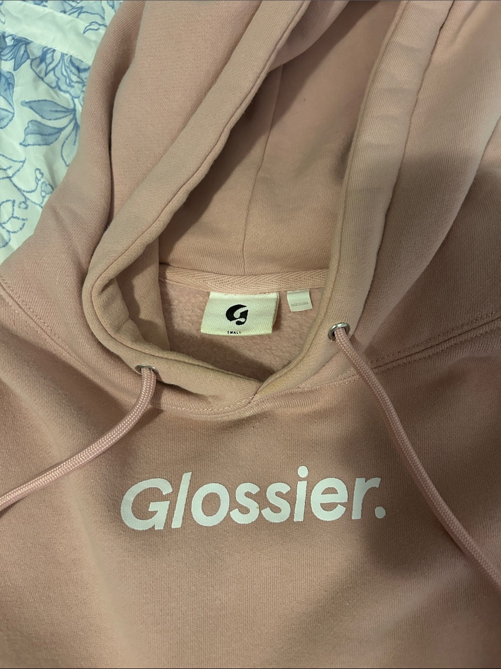Glossier Dusty Pink Logo Pullover Hoodie - Picture 2 of 2